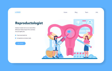 Reproductologist and reproductive health web banner or landing