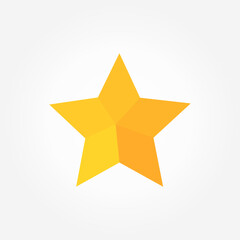 Yellow star flat design icon.