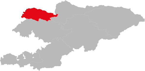 Talas Province isolated on Kyrgyzstan map. Business Concepts and Backgrounds.