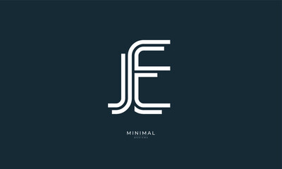 Alphabet letter icon logo JE