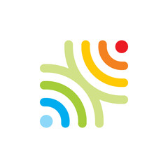 Modern network logo design vector