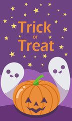 Happy Halloween Wallpaper. Trick or treat vector illustration background.