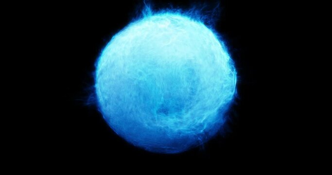 Abstract Energy, Plasma orb with swirling motion. Sphere filled with powerful energy moving in waves. fluid motion graphic for composition. 3D render, 4K loop