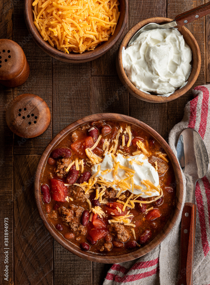 Wall mural Bowl of chili con carne - Wall murals