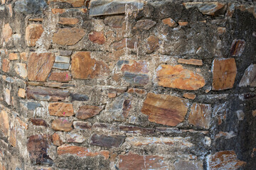 Wall texture background stone. Grunge facing coarse.