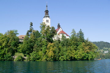 Obraz premium Church Lake Bled