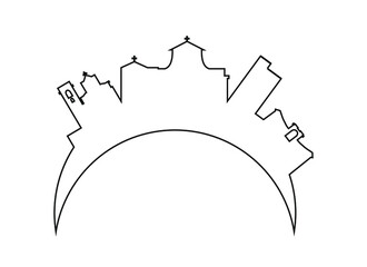 Cagliari city skyline in Italy