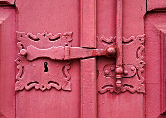 Ancient colonial door detail, Sao Joao del Rei, Minas Gerais, Brazil