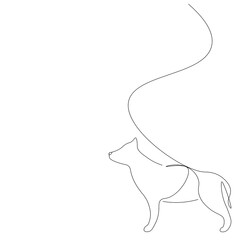 Dod animal silhouette drawing on white background. Vector illustration