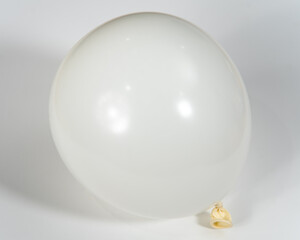 Shiny, festive white balloon for special occasion, including Wedding, Birthday and Christmas, on white background