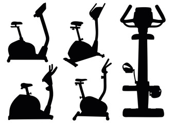 Exercise bikes in the set. Weight loss equipment.