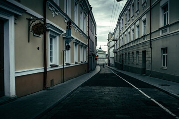 Narrow old street of Vilnius, Lithuania