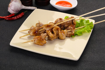 Chicken skin skewer