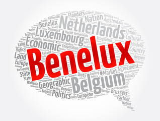 Benelux word cloud collage, concept background