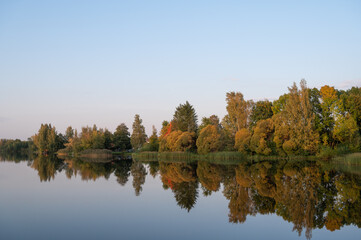 autumn landscape with lake