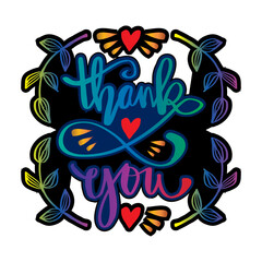 Thank you hand lettering. Slogan concept.