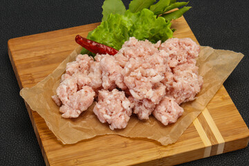 Homemade pork minced meat for cooking