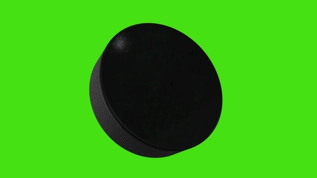 hockey puck on green screen animation