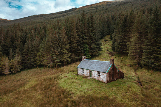 A Bothy in the Scottish Highlands Used for a Rest Place for Hikers