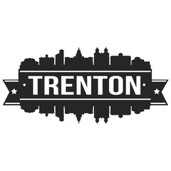Fototapeta premium Trenton Skyline Silhouette Design City Vector Art Stencil.