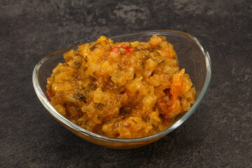 Relish sauce with cucumbers and mustard