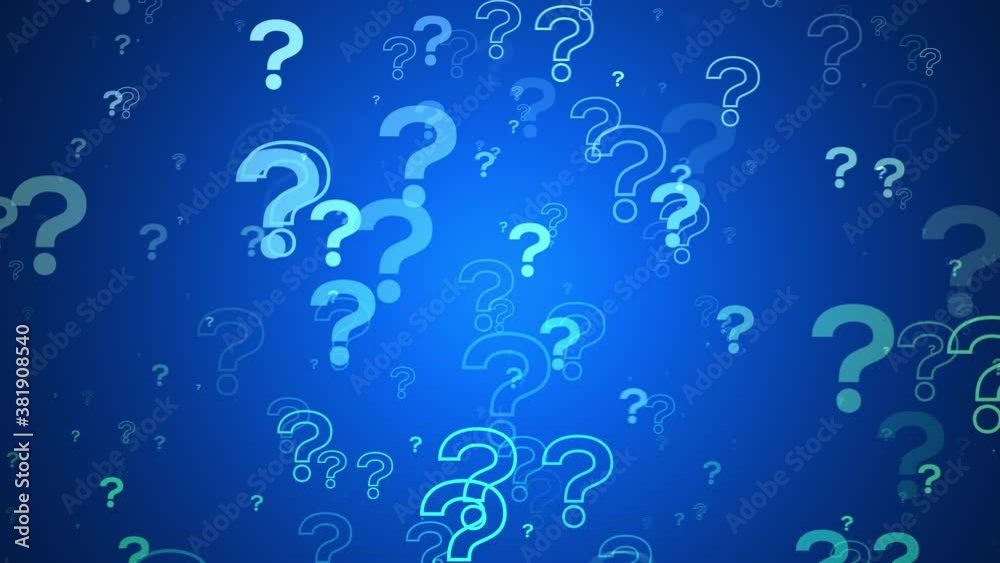 Canvas Prints question marks animation blue background