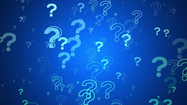 question marks animation blue background