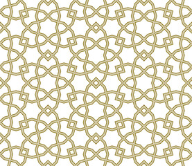 Seamless geometric ornament based on traditional arabic art.Brown color lines.
