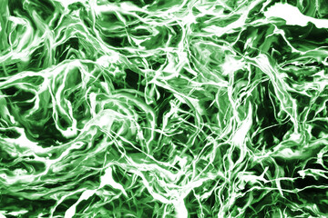 Neon paint leak texture. Cosmic ink flow effect futuristic background. Artistic dark smoke smudges. Electric thunder look backdrop. Green ink mix pattern.