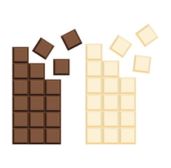 Milk chocolate bar vector illustration flat