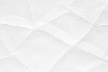 White crumpled paper background, texture old for web design screensavers. Template for various purposes or creating packaging.