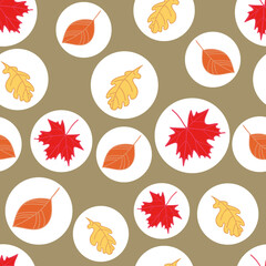 Vector geometric fall leaf pattern background