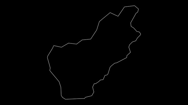 Kunar Afghanistan province map outline animation