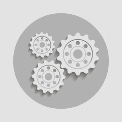 Metal gears. Factory gears vector icon. Mechanical gear. The image of the gear. Machine gear. Cogwheel gear