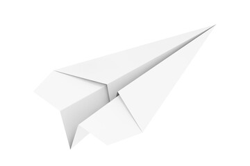 White Origami Paper Airplane. 3d Rendering