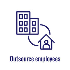 Remote work icon showing work from home concept