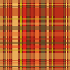 Vector plaid repeat pattern background  in warm autumn colours