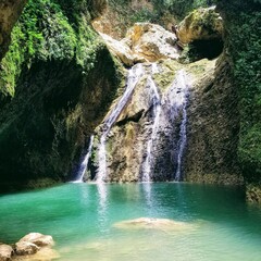 Fototapeta na wymiar Peace in waterfall