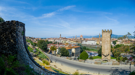 Obraz premium Santa Maria Del Fiore. Panorama. Italy, Florence. The concept of tourism, travel, leisure. Mixed media