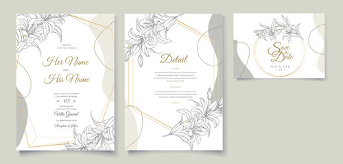 elegant hand drawn floral invitation card 