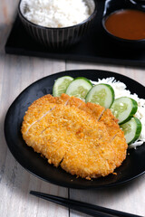 Japanese food chicken katsu deep fried breast chicken cutlet