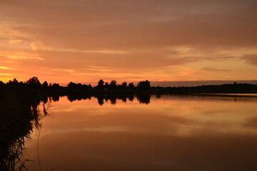 sunset over lake