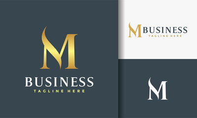 the initials M luxury logo