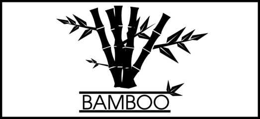 An illustration of bamboo. Bamboo plant in black colour. Black coloured bamboo logo.