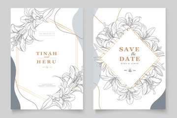 elegant hand drawn floral invitation card 
