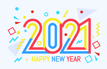 New Year color 2021 number design