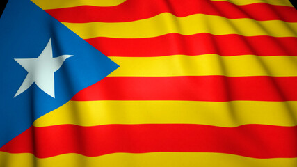 Waving flag of Catalonia, 3d illustration