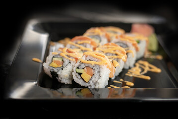 salmon mayo norimaki japanese roll