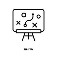 Business strategy thin line icon. Tactic plan. Vector illustration.
