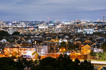 Fototapeta na wymiar 東京郊外の住宅地　夜景